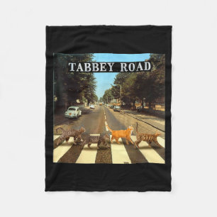 Tabby Road Cool Tabby Cats Crossing Fleece Blanket