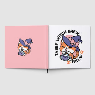 Tabby Witch Brew – Cute Halloween Cat Design Guest Book