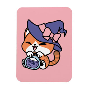 Tabby Witch Brew – Cute Halloween Cat Design Magnet