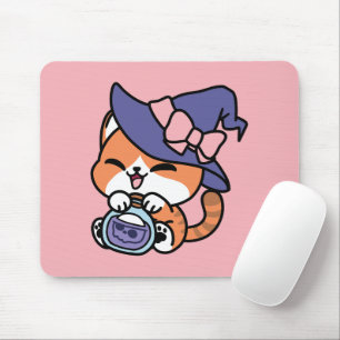 Tabby Witch Brew – Cute Halloween Cat Design Mouse Pad