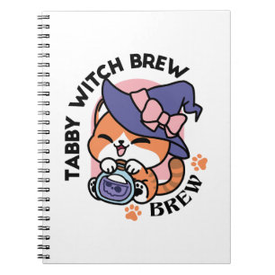 Tabby Witch Brew – Cute Halloween Cat Design Notebook