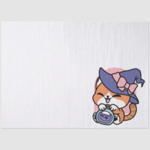 Tabby Witch Brew – Cute Halloween Cat Design Tissue Paper