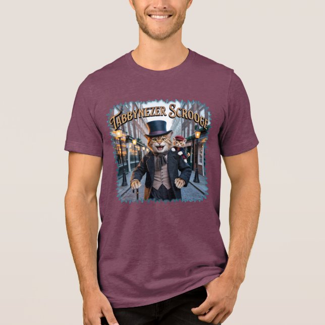 Tabbynezer Scrooge Illustration – Tabby Scrooge Tri-Blend Shirt (Front)