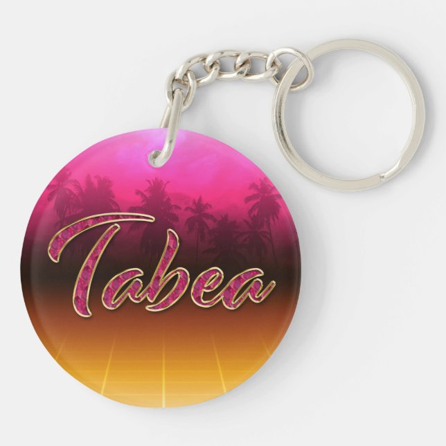 Tabea first name golden pink keychain (Back)