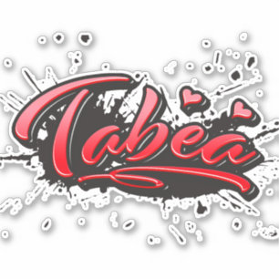 Tabea red Heart Graffiti Aufkleber Sticker