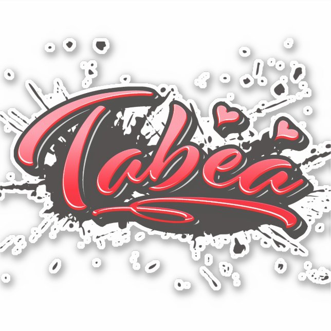 Tabea red Heart Graffiti Sticker (Front)