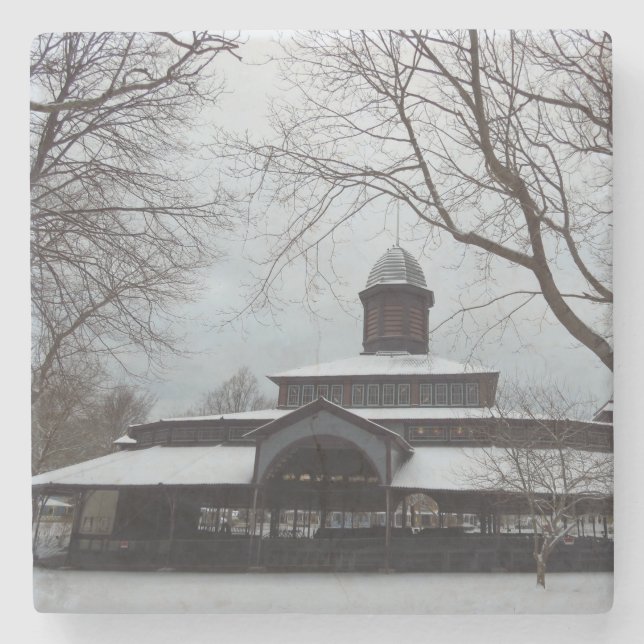 Tabernacle and Snow Grey Skies- Martha's Vineyard Stone Coaster (Front)