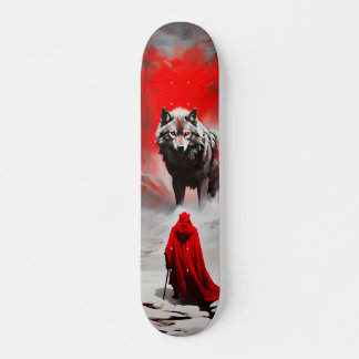 Tabla de Skate Cazador Frente a Lobo en la Nieve Skateboard