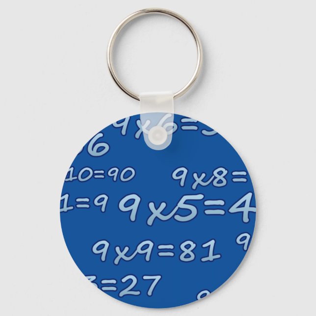 TABLA DEL 9 - 9 TIMES TABLE - BLUE - AZUL KEY RING (Front)