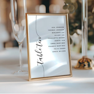 Table 10 Vertical Wedding Seating Chart Card