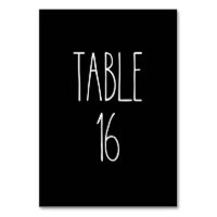 Table 16 Rae Dunn Pottery Black Table Card