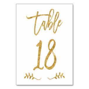 Table 18   Elegant Gold Handwriting Brushed Laurel Number