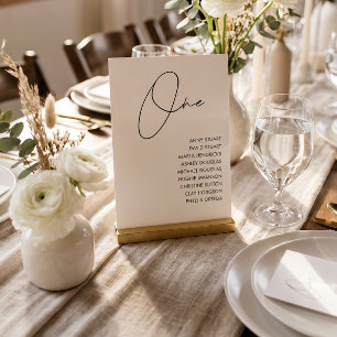Table 1 Modern Wedding Table Number template