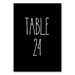 Table 24 Rae Dunn Pottery Black Table Card