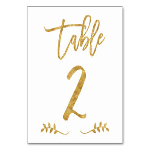 Table 2   Elegant Gold Handwriting Brushed Laurel Number