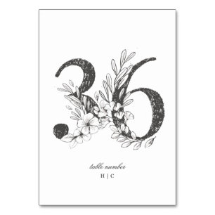 Table 36 Beautiful Floral Sketched Wreath Wedding Number