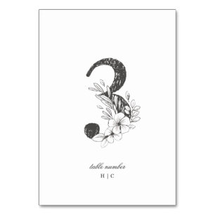 Table 3 Beautiful Floral Sketched Wreath Wedding Number