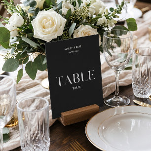Table 3 Bold Wedding Table Number