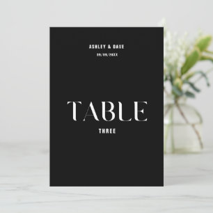 Table 3 Bold Wedding Table Number