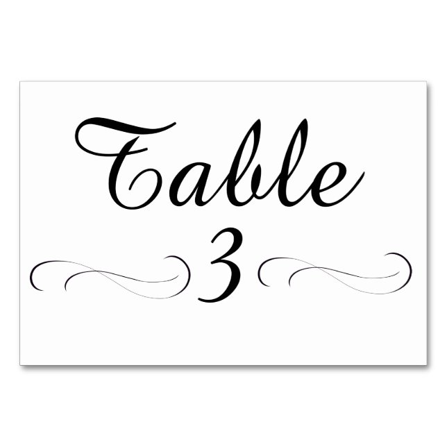 Table 3 table card (Front)
