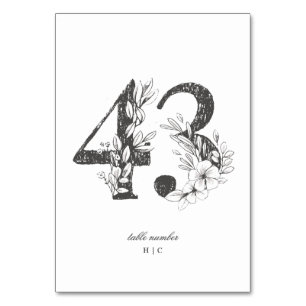 Table 43 Beautiful Floral Sketched Wreath Wedding Number