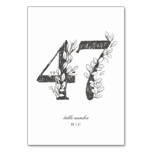 Table 47 Beautiful Floral Sketched Wreath Wedding Number