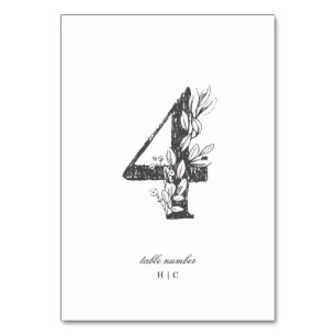 Table 4 Beautiful Floral Sketched Wreath Wedding Number