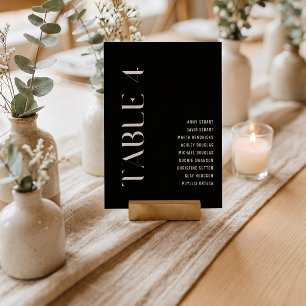 Table 4 Modern Bold Wedding Table Number