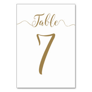 Table 7 of 30 Wedding Table Numbers Gold
