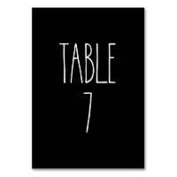 Table 7 Rae Dunn Pottery Black Table Card