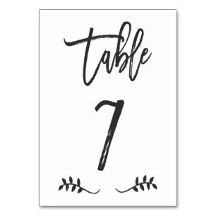 Table 7   Simple Black Handwriting Brushed Laurel Number