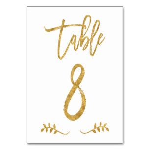 Table 8   Elegant Gold Handwriting Brushed Laurel Number
