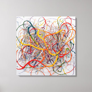 Table Abstract Painting in Canva Symphony Abstrata Canvas Print