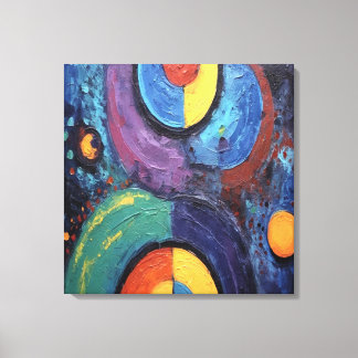 Table Abstract Painting in Canvas Dance Colors Print