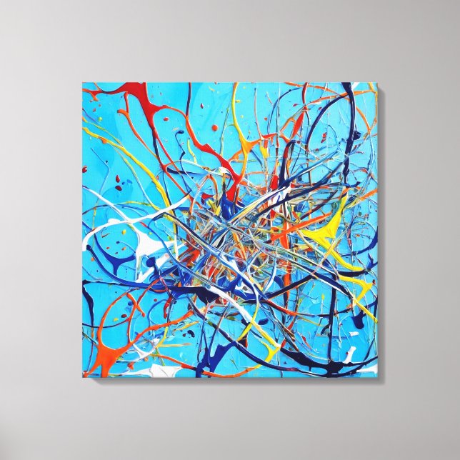 Table Abstract Painting in Cosmic Fluidity Canvas (Front)