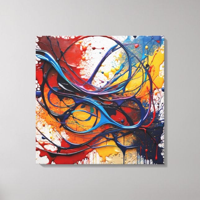 Table Abstract Painting in Cosmic Harmony Canvas (Front)