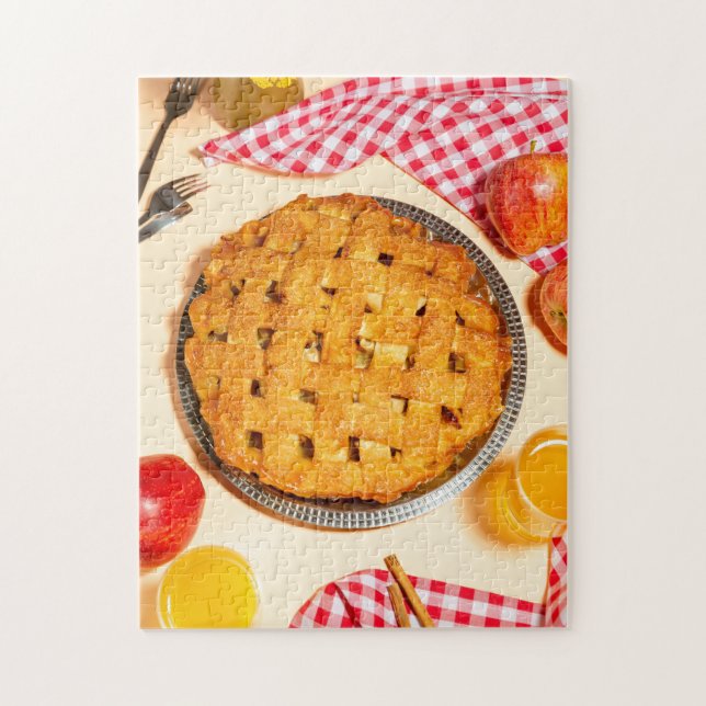 Table and round Homemade Pie  Jigsaw Puzzle (Vertical)