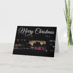Table, Arizona Temple lights. Merry Christmas Card