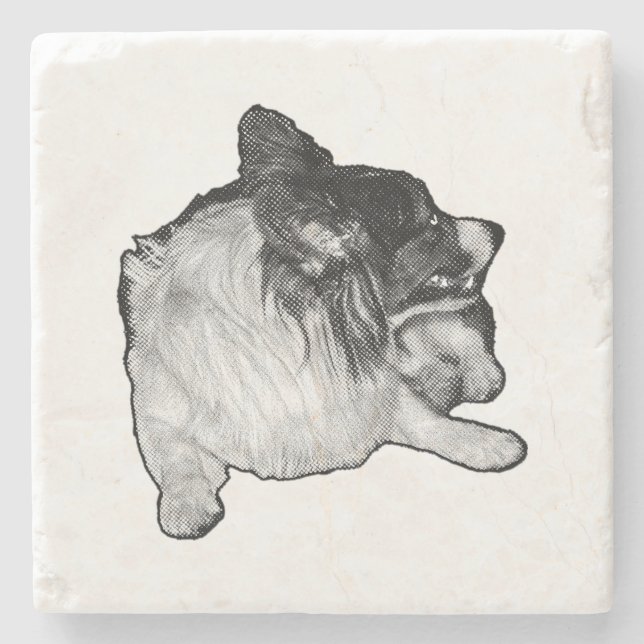 Table Calm: Corgi Grain Stone Coaster (Front)