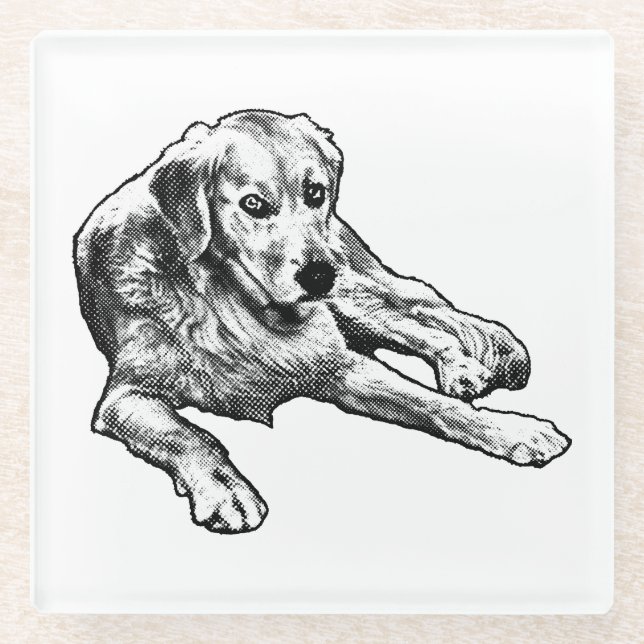 Table Calm: Golden Grain Glass Coaster (Front)