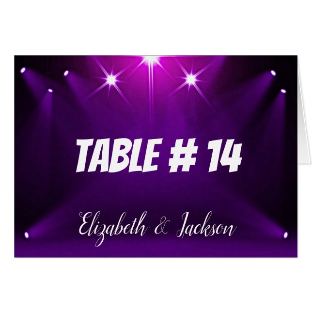 Table Card #14 - In the Spotlight Wedding / Party (Front Horizontal)