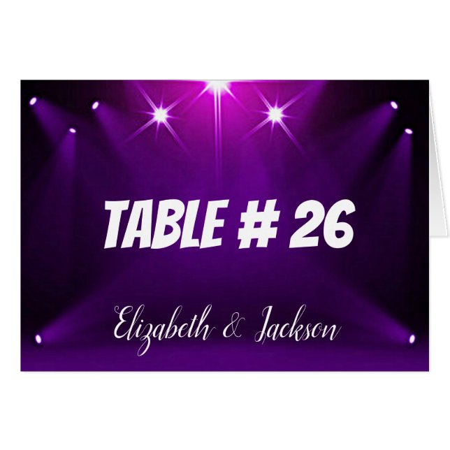Table Card # 26 - In the Spotlight Wedding / Party (Front Horizontal)