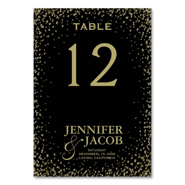 Table Card | Black and Gold (Front)