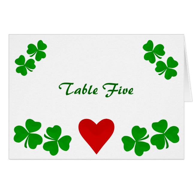Table Card Irish Shamrock border (Front Horizontal)