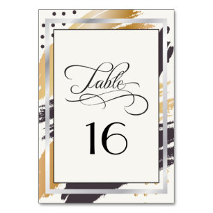 Table Card   Modern Paint Strokes and Typography