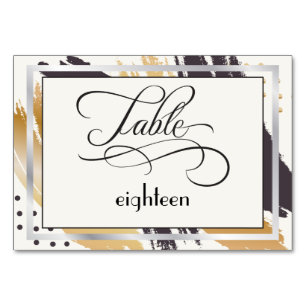 Table Card   Modern Paint Strokes and Typography