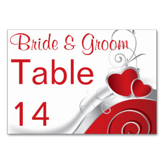 Table Card - Red Heart Silver Lining
