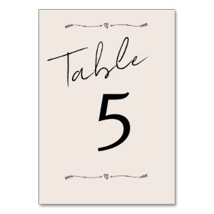 Table Card Wedding Minimalist modern calligraphy.