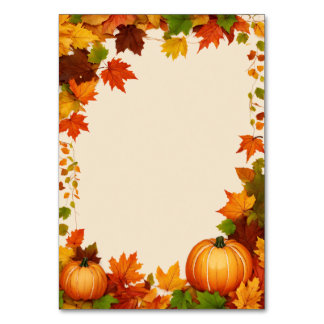 Table Card with touch of Fall