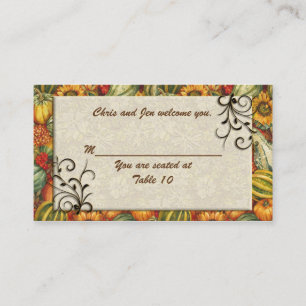 Table cards Autumn theme wedding